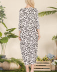 Celeste Full Size Leopard Contrast Dress with Pockets