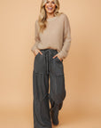 Mineral Wash Tiered Drawstring Wide Leg Pants