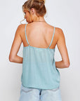 Textured Ruffle Frill Tank Top