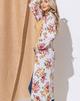 And The Why Floral Kimono Open Front Longline Cardigan