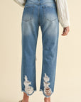 Annie Wear Distressed Raw Hem Cropped Jeans