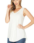 Zenana Luxe Rayon V-Neck Top - Online Only