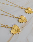 Clip Hanging Initial Heart Necklace