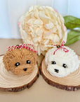 Cute Puppy Sculpture Candle – Hand-Poured Soy Wax | Ivory, Brown & Pink