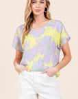 BOMBOM Floral Short Sleeve T-Shirt