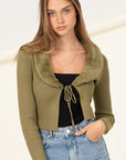 HYFVE Miss Mesmerize Fur Trim Ribbed Cardigan - Online Only