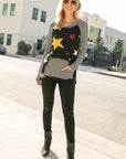 e Luna Print Strip Mixed Sweatshirts