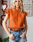 Textured Butterfly Sleeve Blouse- Online Only
