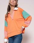 Hailey & Co Color Block Top with Striped Panel