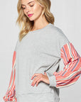 e Luna Striped Mixed Sweatshirt