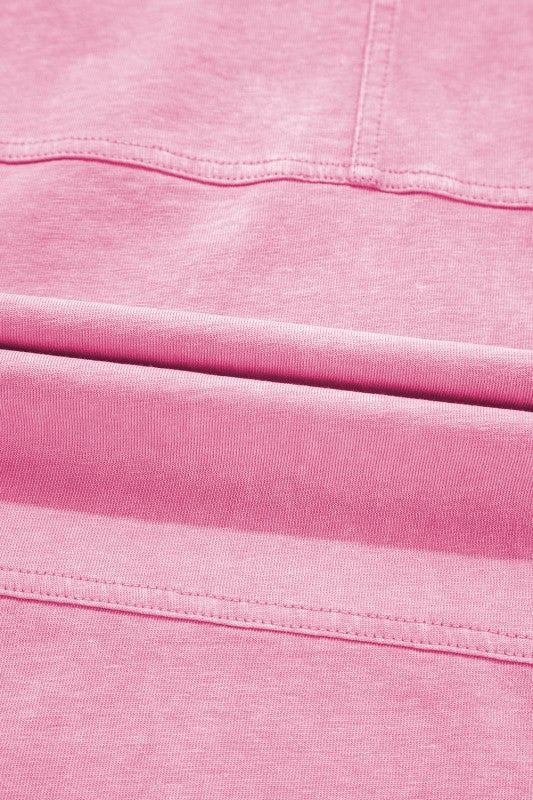 Mineral Wash Reverse Seam Drawstring Elastic Waist