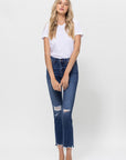 Flying Monkey Mid Rise Crop Slim Straight Medium Wash - Online Only