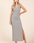 Mittoshop Striped Scoop Neck Sleeveless Maxi Dress