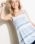 e Luna Striped Solid Mix Tank Top