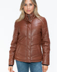 Snobbish Pocketed Zip Up Turtleneck Puffer Jacket