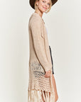 Jade By Jane Fringe Knit Cardigan