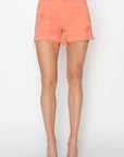 RISEN Full Size High Waist Ripped Denim Shorts