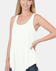 Zenana Round Neck Curved Hem Tank