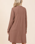 Mittoshop Mock Neck Long Sleeve Dress with Pockets