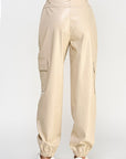 Relaxed Vegan Leather Cargo Pants