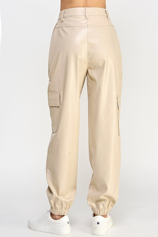 Sweet Generis Relaxed Vegan Leather Cargo Pants