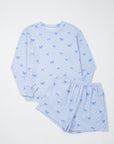 Polka Dot Bow Corded Knit Top and Shorts Set