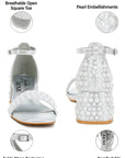 Nocturnal Rhinestone Embellished Shimmer Sandals