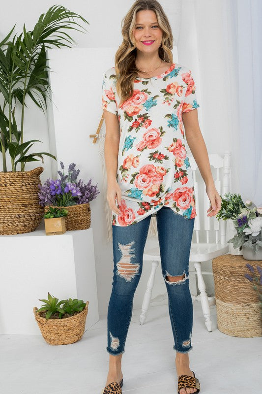 e Luna Floral Tunic Top