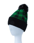 Checkered Pom Pom Beanie