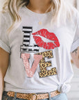 LOVE Multi Pattern Valentine PLUS SIZE Graphic Tee