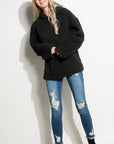 e Luna Fuzzy Faux Fur Oversized Sweatshirt