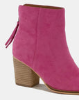 Beast Fashion Suede Point Toe Ankle Booties