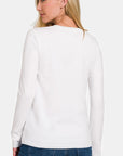 Zenana Full Size Solid Color Round Neck Long Sleeve T-Shirt