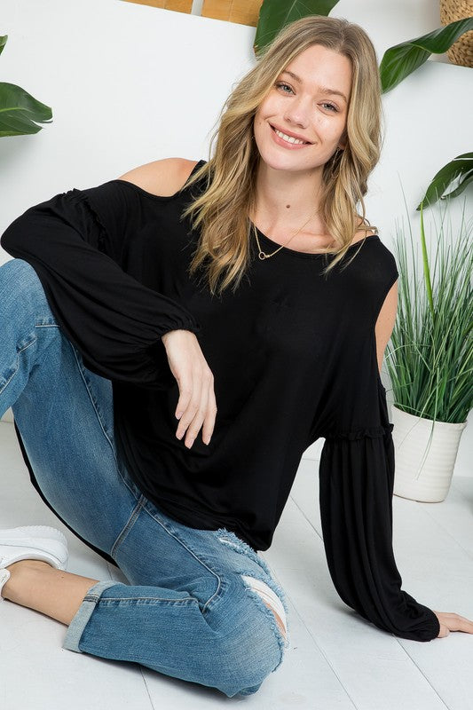 e Luna Cold Shoulder Top