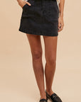 Annie Wear Cargo Denim Mini Skirt