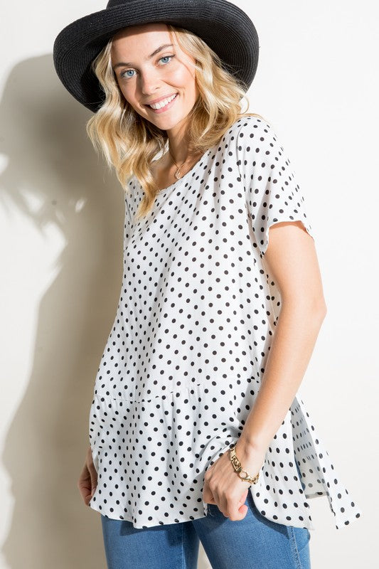 e Luna Polka Dot Tunic Top