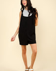 VERY J Tie Shoulder Front Pocket Romper