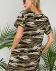 e Luna Camouflage Shift Dress