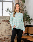 Sew In Love Full Size Wave Stripe Contrast Long Sleeve Sweater