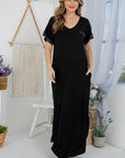 e Luna PLUS Solid Rhinestone Maxi Dress