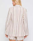 Love Tree Linen Woven Striped Blazer