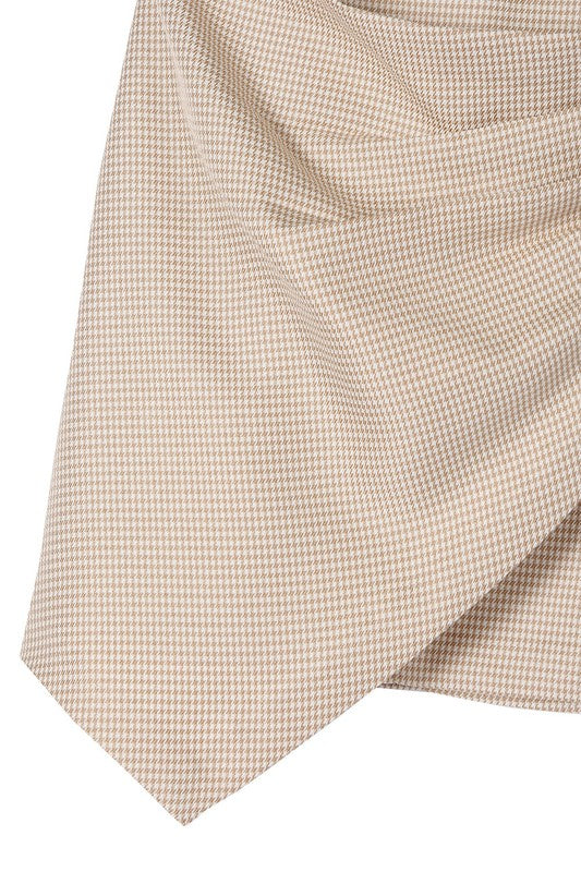 Lilou Houndstooth Shirred Wrap Skirt