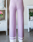 First Love Contrast Ribbed Knit Pants