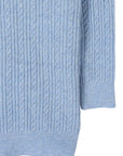 Lilou Wool Blended Cable Knit Cardigan in Light Blue