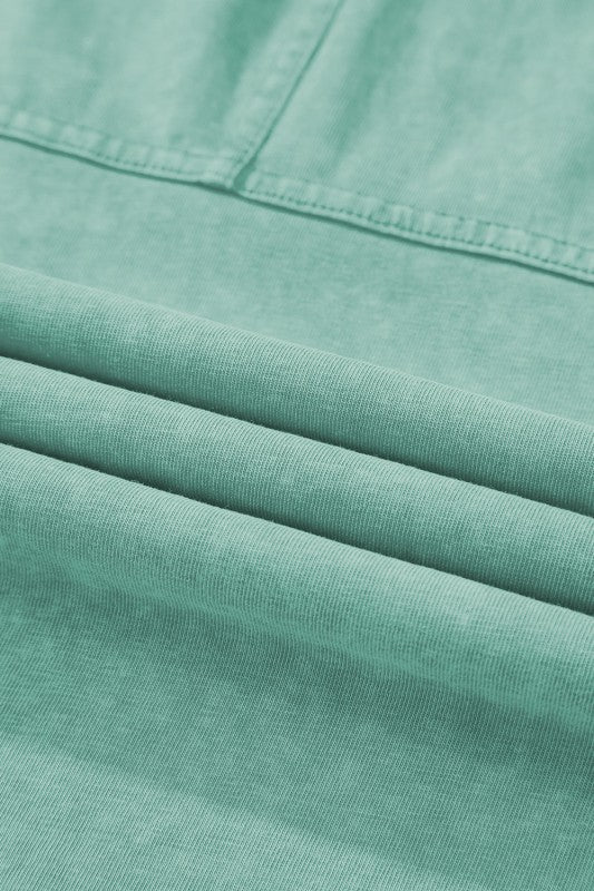 Mineral Wash Reverse Seam Drawstring Elastic Waist