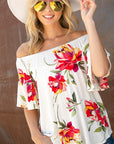 e Luna Floral Off Shoulder Top