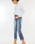 Kancan High Rise Cuffed Straight Jeans