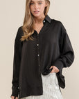 Light Satin Button Down Shirt