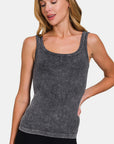 Zenana Ribbed Scoop Neck Tank