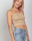 VERY J Cable Knit Seamless Cropped Cami